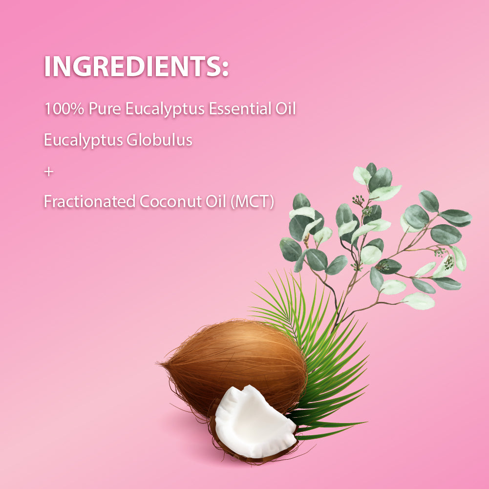 Eucalyptus Pure Essential Oil (15ml) & MCT Oil (50ml) Set (37USD)
